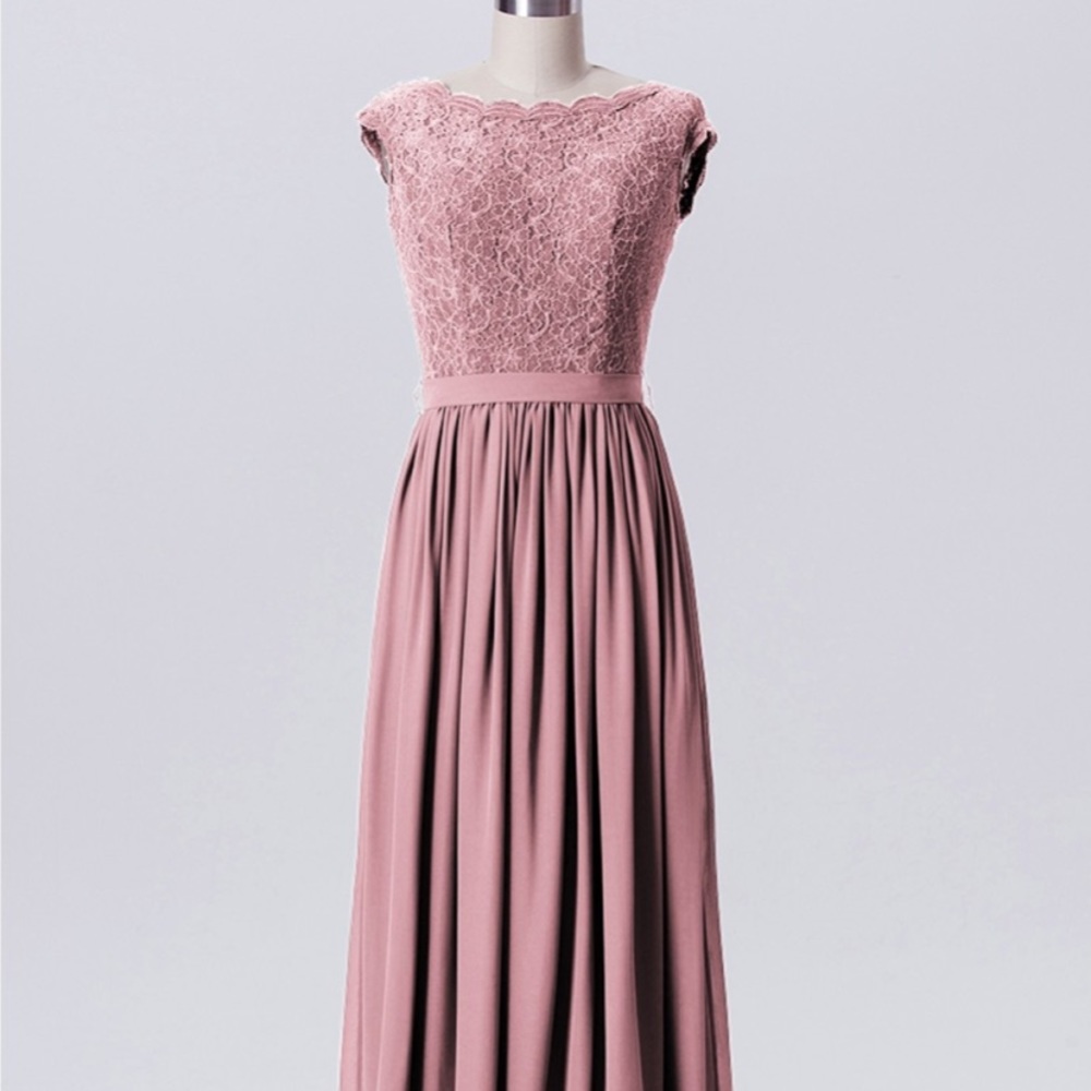 Pink, Blush, Mauve Lace Bridesmaid Dress